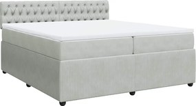 vidaXL világosszürke bársony rugós ágy matraccal 200x200 cm