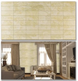 3D PVC falpanel Krém csempe mintás