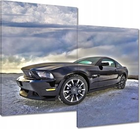 Vászonkép 80x70 Ford Mustang a hóban Autó Klasszikus Made in Usa