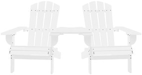 vidaXL fehér tömör fenyőfa kerti Adirondack székek teázóasztallal