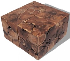 vidaXL 60 cm tömör tikfa dohányzóasztal / zsámoly