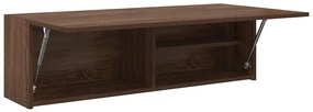 barna tölgyszínű szerelt fa fali fürdőszobaszekrény 100x25x30cm