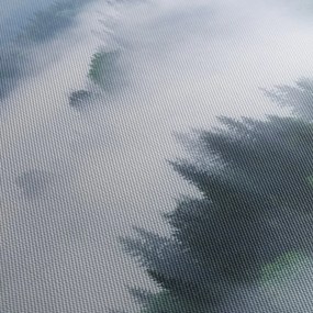 Kép - Fák a ködben (órával) (90x30 cm)