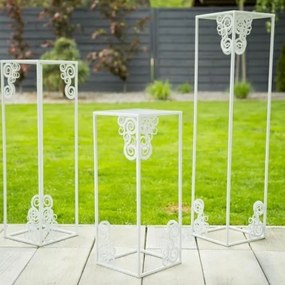 Virágállvány 80x24 cm, fehér