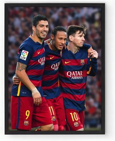 Poszter keretben Lionel Messi, Suarez, Neymar Barca 20x30 Ajándék ötlet