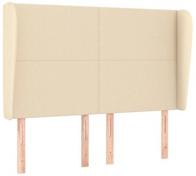 krémszínű szövet fejtámla szárnyakkal 147 x 23 x 118/128 cm