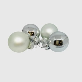 Ezüstszínű üveg karácsonyi gömb szett 16*3cm