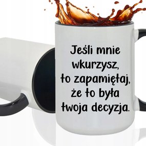 Bögre Fehér XXL Beltéri Fekete Nagy Kerámia Ajándék Ha Felbosszantasz