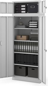 Fémszekrény JAN Compact 1750 x 800 x 400 mm, szürke
