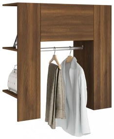 barna tölgyszínű szerelt fa előszobaszekrény 97,5 x 37 x 99 cm
