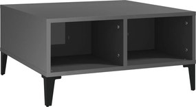 vidaXL magasfényű szürke szerelt fa dohányzóasztal 60 x 60 x 30 cm
