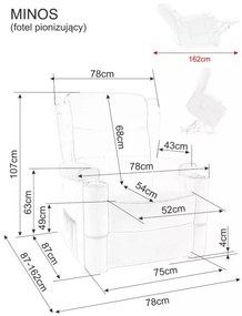 Minos dönthető bársony fotel sötét bézs