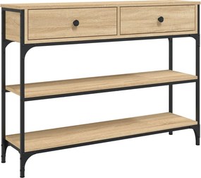 vidaXL füstös tölgy színű szerelt fa tálalóasztal 100x25x75 cm