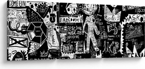 Kép - Graffiti (órával) (90x30 cm)