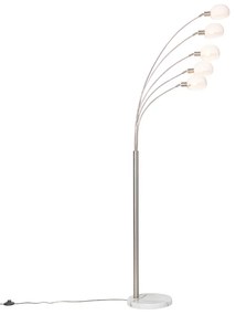 Design ĂĄllĂłlĂĄmpa acĂ©lbĂłl opĂĄl ĂŒveggel 5 lĂĄmpĂĄs - Sixties Marmo