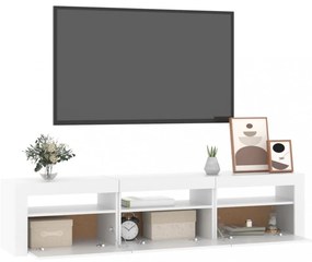 fehér TV-szekrény LED-lámpákkal 180x35x40 cm