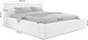 Nirello kárpitozott ágy 160x200 cm, ágyneműtartós - bézs buklé Quelle 03