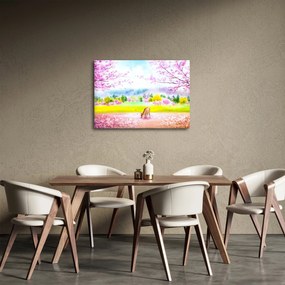 Kép - festett szarvas, akvarell (70x50 cm)