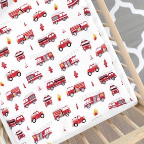 Goldea gyermek pamut ágyneműhuzat kiságyba - tűzoltóautók 90 x 130 és 40 x 60 cm