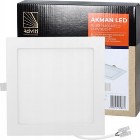 Négyzet alakú Led lámpatest 18W süllyesztett mennyezeti fehér 3000K 1500lm mélysugárzó