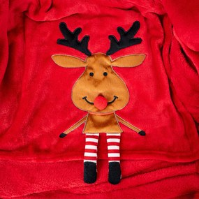 4Home Happy Reindeer karácsonyi takaró, 150 x 200 cm
