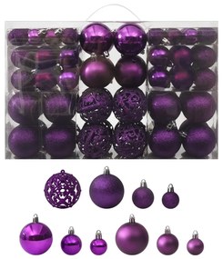 vidaXL 100 darabos lila karácsonyi gömbkészlet