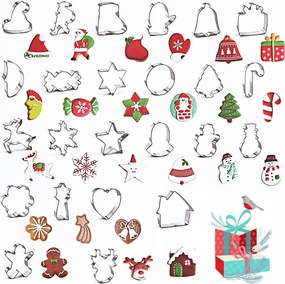 Karácsonyi Kiszúró Formák Mézeskalács Kekszekhez 24 Db-os Szett