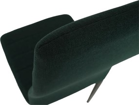 Szék, smaragd szövet/fekete fém, COLETA NOVA