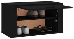 fekete szerelt fa fali cipőszekrény 70 x 35 x 38 cm