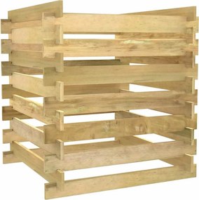 vidaXL lécezett impregnált fenyőfa kerti komposztáló 90 x 90 x 90 cm