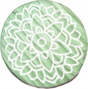 Laposszőnyeg Zöld-Fehér erkélyszőnyeg 90x90