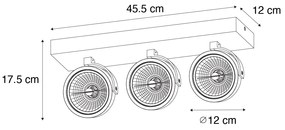 Design spotlámpa sötét bronz 3-lámpás forgatható és dönthető - Go