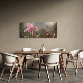 Kép - Martin Johnson Heade, Cattleya Orchid and Three Hummingbirds, reprodukciók (120x50 cm)