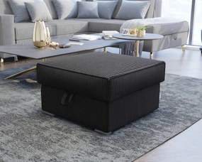 Fekete SMART COSARO tárolós puff, 65x65 cm