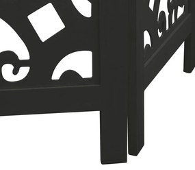 5 paneles fekete tömör császárfa térelválasztó