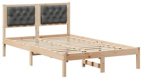 Ágykeret fejtámlával Sötétszürke 135 x 190 cm szövet