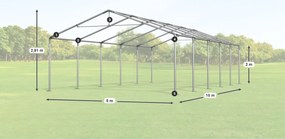 Party sátor 5x10x2m Comfort PVC 240g szúnyoghálóval Summer