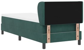 Boxspring Ágy Matraccal Sötét Zöld 80x200 cm Bársony