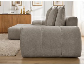 Szürkésbarna zsenília kinyitható-tárolóhelyes sarokkanapé (bal oldali-heverő résszel) Everest – Bobochic Paris