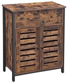 FIRA barna/fekete fiókos komód