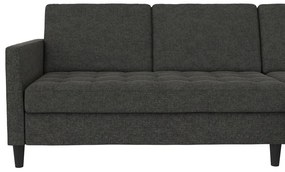 Sötétszürke bársony sarokkanapé Presley – Støraa