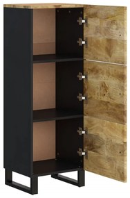 tömör mangófa és vas magasszekrény 3 ajtóval 40x33x110 cm