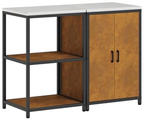 Konyhai Tároló Készlet polcokkal 2 pcs Rozsdás 120 x 50 x 92 cm