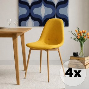 Avenberg RIVA Étkezőszék szett - 4db, sárga