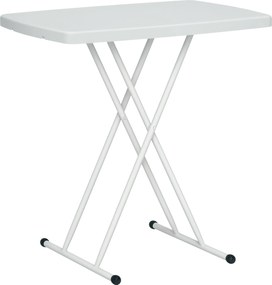 Outsunny Oldaltábla Kert | Állítható Magasságú Kültéri Asztal, Összecsukható Műanyag Erkély Asztal, Téglalap alakú Kávézó Asztal 50 kg Teherbírás, 76x