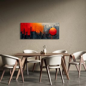 Kép - Absztrakt festmény a városról (120x50 cm)