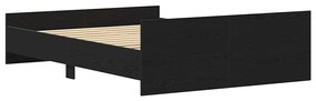 fekete tölgy színű szerelt fa ágykeret matrac nélkül 140x200 cm