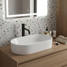 Rea Layla, asztali mosogató 530x300x115 mm, fehér fényes, REA-U9108