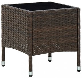 barna polyrattan kerti asztal 40 x 40 x 45 cm