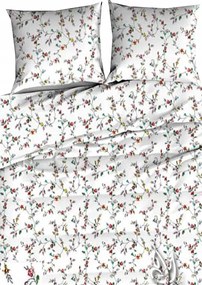Krepp ágynemű 140x200+70x90cm Kis virágok fehéren